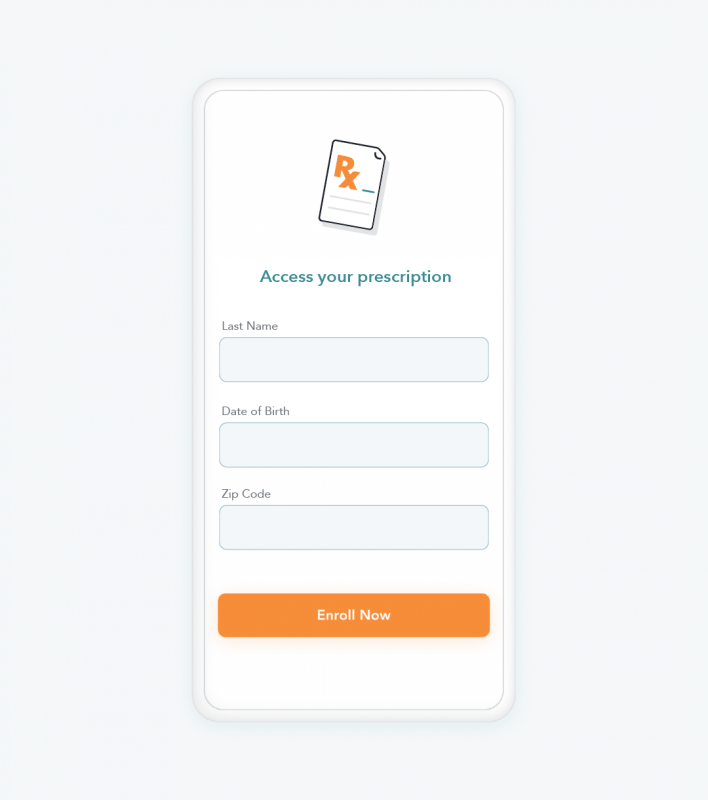 Access your prescription with last name, DOB and zip