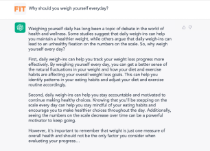 Why ChatGPT says weigh yourself daily